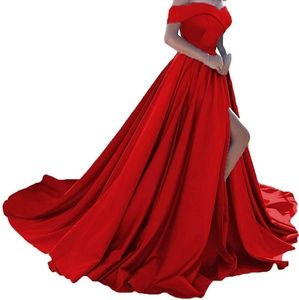 Red evening gown